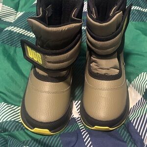 UGG Kids Boots - Black and Olive with Yellow Accents snow boots